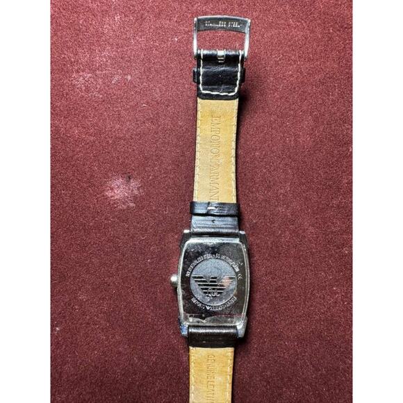 Emporio Armani Men’s Watch Silver Dial Asian Numerals Stainless Steel Leather - Picture 3 of 7